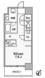 JMFResidence町田 ワンルームの間取図画像