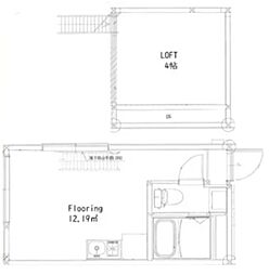 第2ECビル 2階ワンルームの間取り