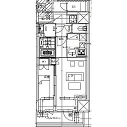 ラドゥセール東神田 1LDKの間取図画像