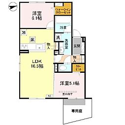 T-residence楠葉 2LDKの間取図画像