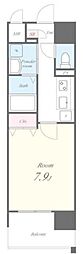 エリヴィエール 10階1Kの間取り