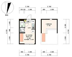 ハーモニーテラス矢口 2階ワンルームの間取り