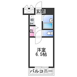 ジュネスノーブル 1Kの間取図画像