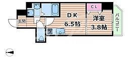 GARDENIA城東 1DKの間取図画像