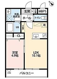 リーブルファイン見沼深作 1LDKの間取図画像