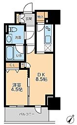 ドゥーエ幡ヶ谷 4階1DKの間取り
