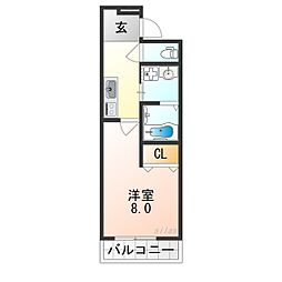 南海線 住ノ江駅 徒歩7分の賃貸アパート 1階1Kの間取り