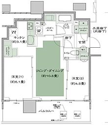 シティタワーズ板橋大山サウスタワー 2LDKの間取図画像