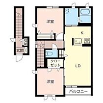 シャーメゾンＩＷＡＨＡＴＡ 0202 ｜ 滋賀県栗東市高野752-1（賃貸アパート2LDK・2階・60.87㎡） その2