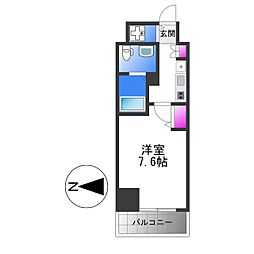 グランドロアール南巽 1Kの間取図画像