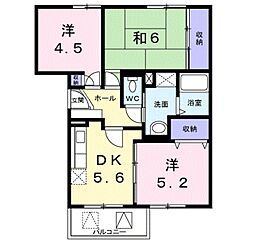 サンガーデン北川2 3DKの間取図画像