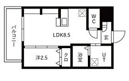 ジーイーオンズ 3階1LDKの間取り
