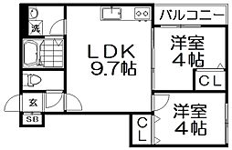 D porta annex 2LDKの間取図画像