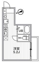 T’s Cuore柴又I 2階ワンルームの間取り