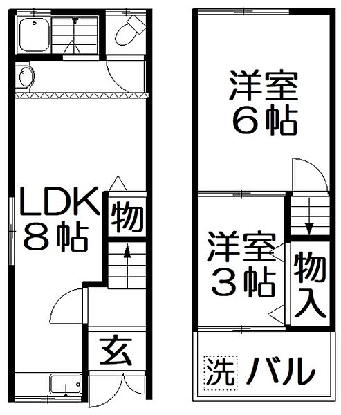 日新町貸家 ｜大阪府寝屋川市日新町(賃貸一戸建2LDK・1階・34.00㎡)の写真 その2