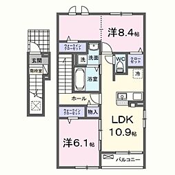 TK Residence I 2LDKの間取図画像