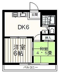 グリーンハイム小川 2DKの間取図画像