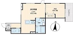 tiedeur(ティエドゥール) 1LDKの間取図画像
