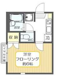 ルソレイユ 1Kの間取図画像