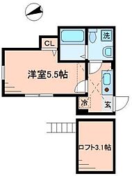 マイスペース古淵 1階1Kの間取り