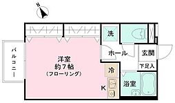 アメニティK ワンルームの間取図画像