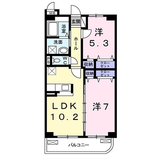 カーサレイメイ　Ｂ棟 ｜奈良県大和郡山市九条町(賃貸マンション2LDK・1階・52.25㎡)の写真 その2