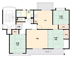 船橋グリーンハイツ1-4-4 3LDKの間取図画像