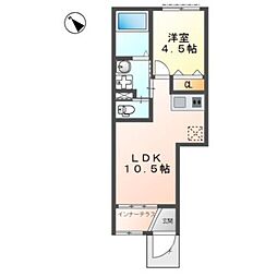 フォレストヴィラ千里イースト 1階1LDKの間取り