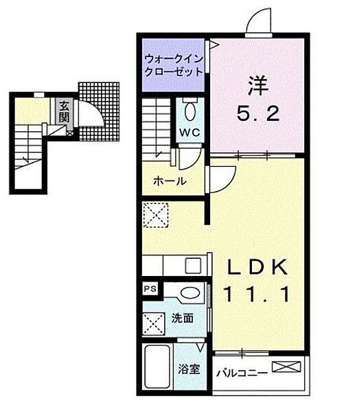 和歌山県和歌山市中之島(賃貸アパート1LDK・2階・43.00㎡)の写真 その2