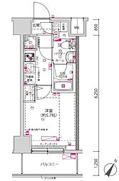 クラリッサ横浜シエル 1Kの間取図画像