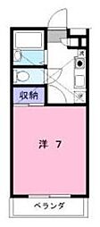 サンクレストＴ＆Ｔ 1階1Kの間取り