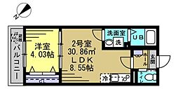 RIZE柏たなか1 1LDKの間取図画像