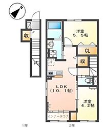 アルモ 2LDKの間取図画像