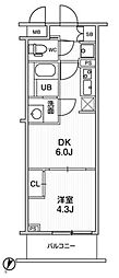 ライムレジデンス曳舟 1DKの間取図画像