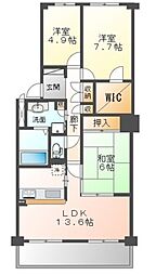 東急ドエルステージ21センターコート弐番館 1階3LDKの間取り