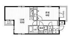 エルファーロ神楽坂 3階1LDKの間取り