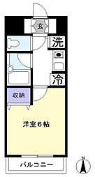 ソレイユ天王台 1Kの間取図画像