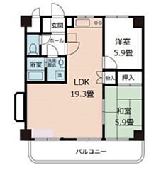 パークハイツ 8階2LDKの間取り