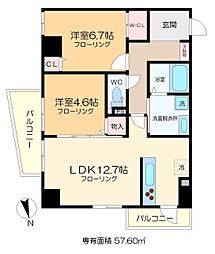 Sunny Side Forest 4階2LDKの間取り