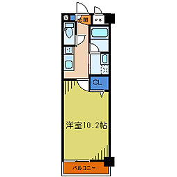 ラ・メゾン・イグレック 6階1Kの間取り