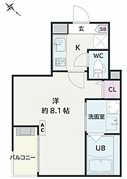 Jack unokiIV 1Kの間取図画像