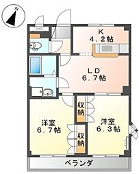 ツインヒルズ弐番館 2階