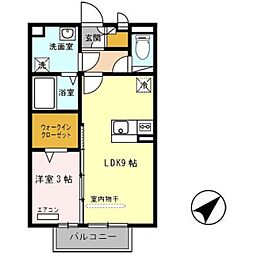 モンターニュコアラ 1LDKの間取図画像
