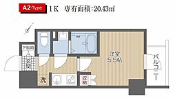 Grado新所沢 1Kの間取図画像