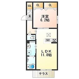 Grace 1階1LDKの間取り