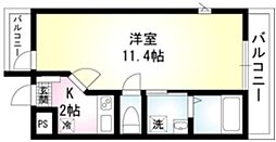 ルピナス・コート 3階1Kの間取り