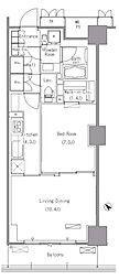 パークアクシス豊洲 1LDKの間取図画像