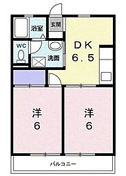 サザンコート 2DKの間取図画像