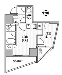 nido蔵前アベニュー 1LDKの間取図画像