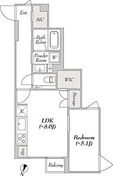 ルミークアン目黒 1LDKの間取図画像
